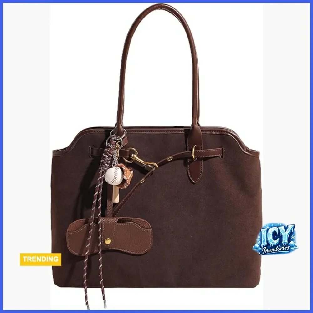 Suede Tote Bag Top Handle Handbag Crossbody Shoulder Satchel